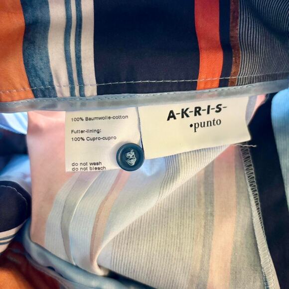 Akris Punto Blue & Orange Stripe Bermuda Shorts- Size 14 - Picture 7 of 7